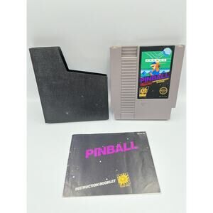 Pinball Original Nintendo NES Game Tested + Working - Authentic With Manual